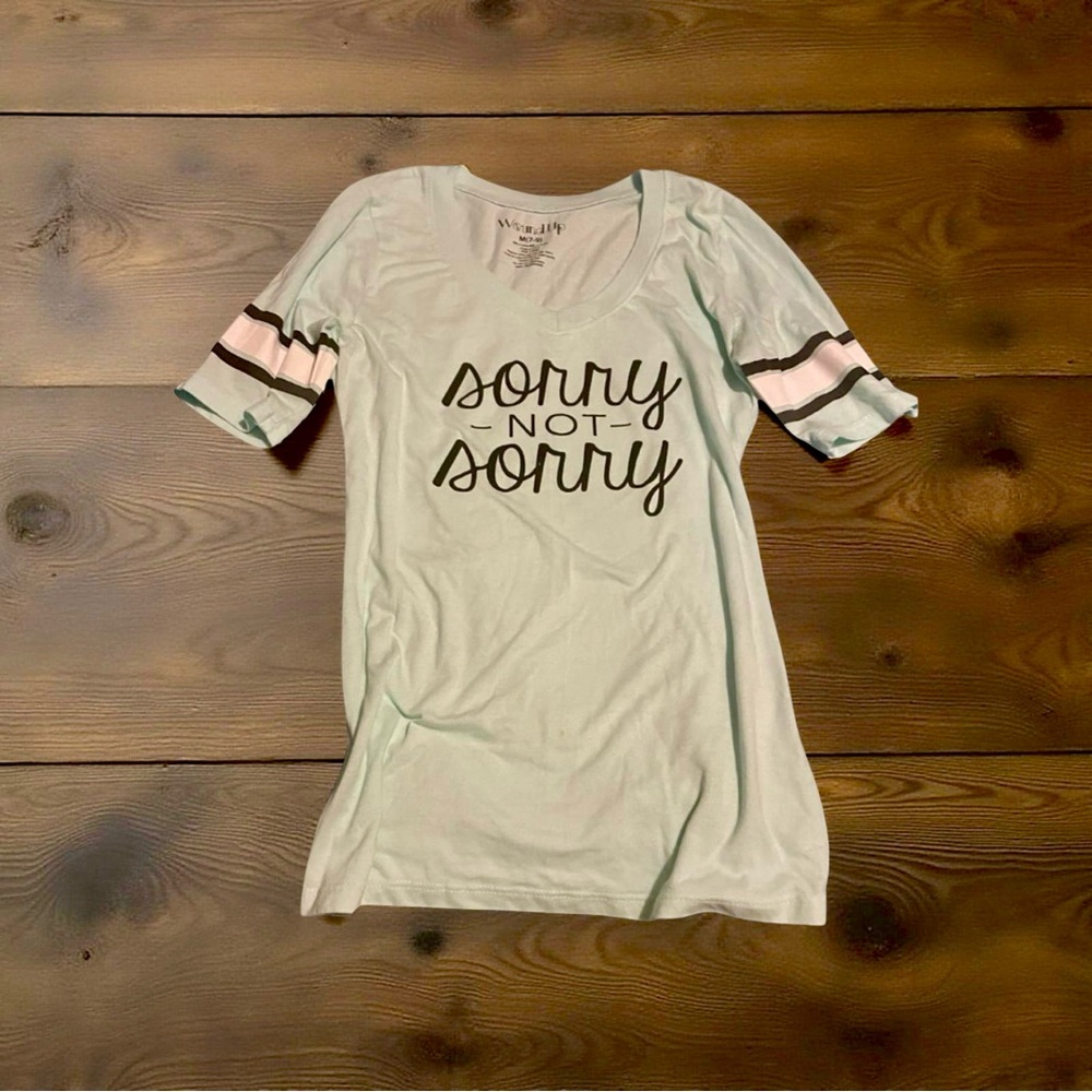 Coastal Sporty Mint/Aqua Top Striped Arms Raglan Spring Easter Summer Print